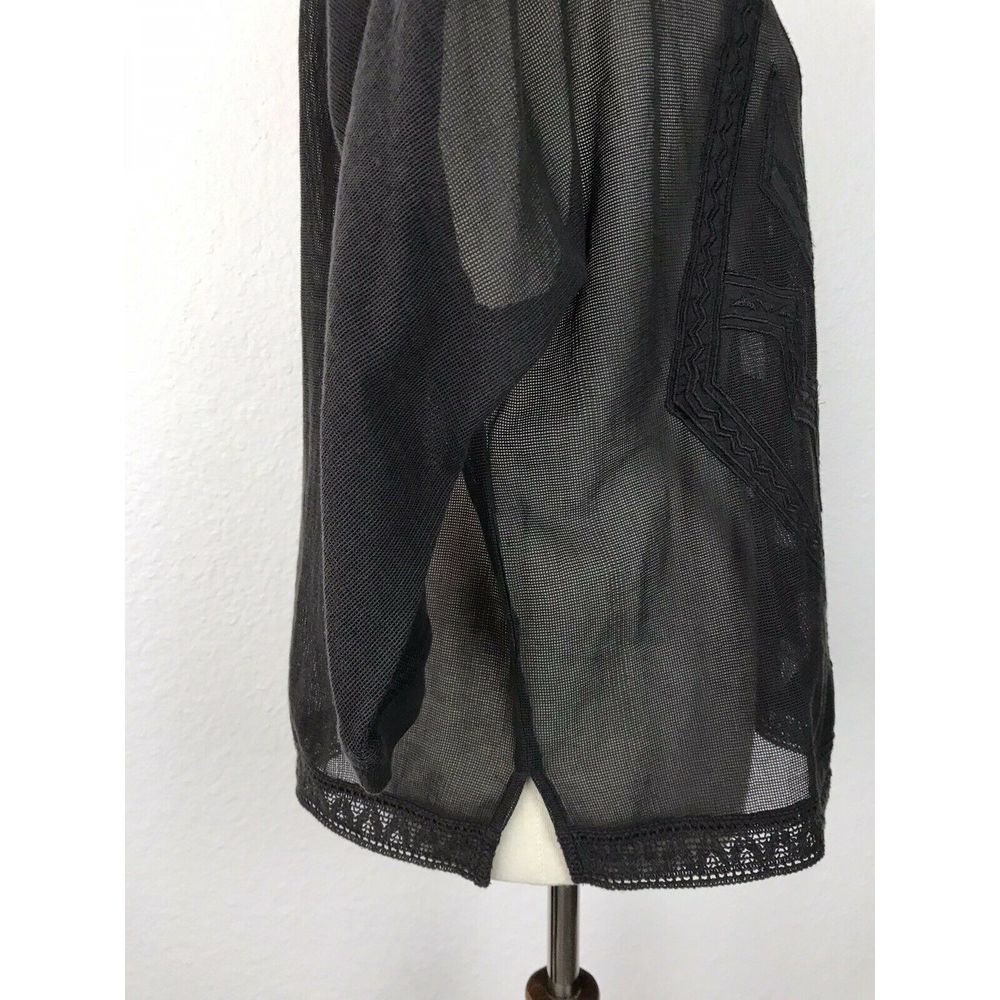 Anthropologie Meadow Rue Gray Sheer Top - Picture 8 of 11